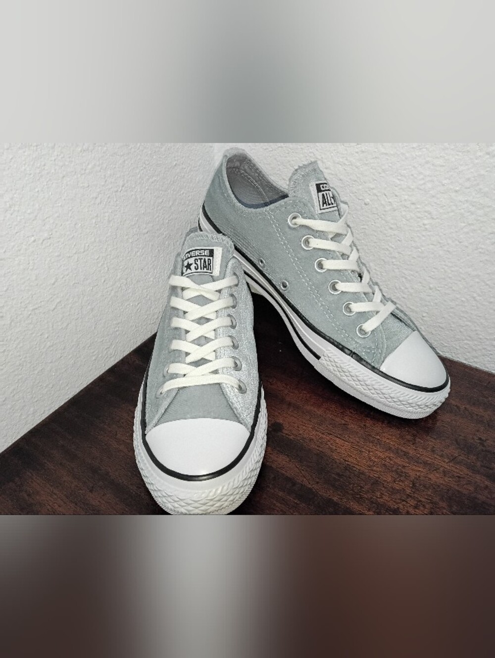 Converse Chuck Taylor All Star Silver Gray Velvet Low Top Sneakers Women's 7 New